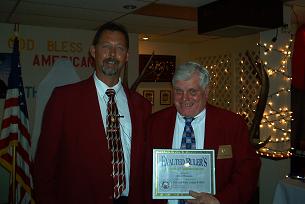 MATT PIEPER PRESENTING DAVID THOMPSON WITH THE EXALTED RULER'S APPRECIATION AWARD